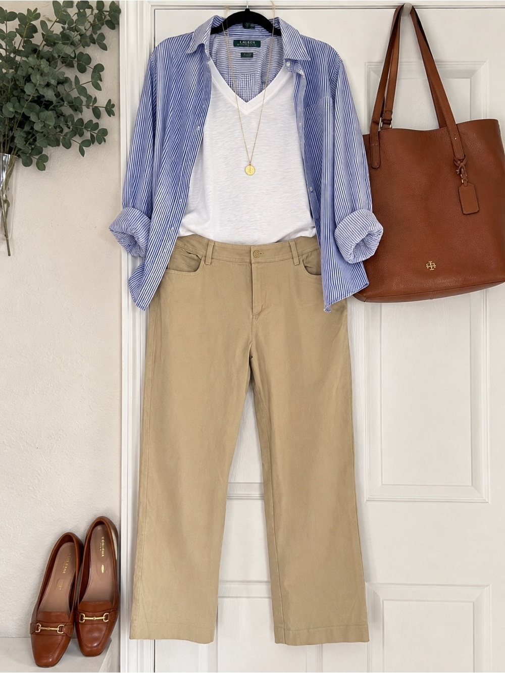 Ralph Lauren Khaki Straight-Leg Chinos women’s